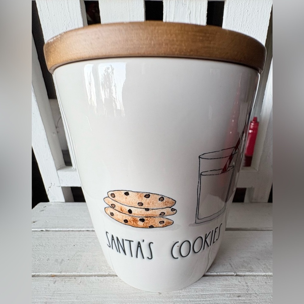 Rae Dunn Santa's Cookies Ceramic Cellar